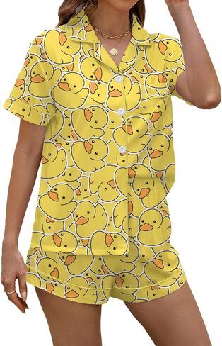 PUNINGXS Women's Pajama Set Short Sleeved Button Top and Shorts Cute Pjs with Chest Pocket Two Piece Jammies Outfits Set in Saudi Arabia