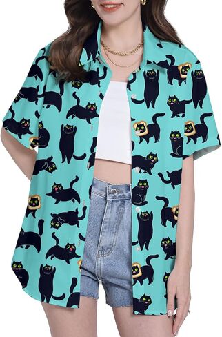 Funny Pattern Hawaiian Shirts for Women Unisex Gifts for Women Womens Casual Hawaiian Shirt for Women Hawaiian Shirts in Saudi Arabia
