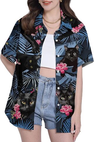 Funny Pattern Hawaiian Shirts for Women Unisex Gifts for Women Womens Casual Hawaiian Shirt for Women Hawaiian Shirts in Saudi Arabia