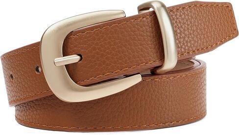 حزام جلدي نسائي من XILTAEN حزام خصر جلدي أنيق للسراويل الجينز للسيدات حزام غربي بإبزيم ذهبي in Kuwait