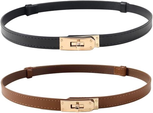 Women's Belt Solid Color Alloy Turnlock Adjustable Belt for Dresses Jeans Jackets in Saudi Arabia