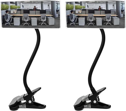 Clip On Security Cubicle Mirror, Computer Cubicle Office Desk Mirror to See Behind You, Convex Cubicle Mirror for Personal Safety and Security Desk Rear View Monitors or Anywhere (4.6" x 2.3") (1PCS) in Kuwait