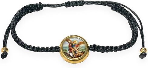 Saint St Michael Black Adjustable Corded Bracelet Men Women Pulsera San Miguel Religious Gift in Saudi Arabia
