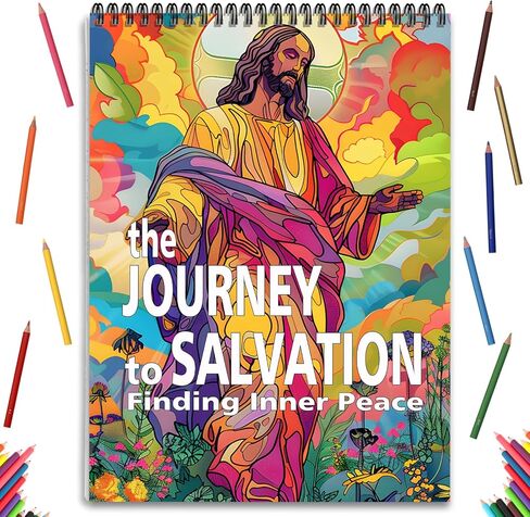 Bible Verse Coloring Book for Adults for Women with Bible Verses Page One Sided Design Spiral Bound Christian Coloring Book for Adults Relaxation 24 Colorful Coloring Pages Best Gifts for Women Men in Kuwait
