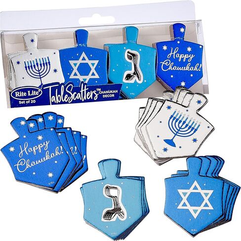 Rite Lite Chanukah Table Scatters, 20 Foiled Dreidels, Perfect Hanukkah Gift, Hanukkah Accessories, Hanukkah Decorations in Saudi Arabia