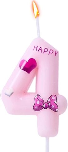 Gezan Pink Bow Birthday Candles Number 2 Candles Pink Birthday Candles for Cake Birthday Decorations for Girl,Women,Sweet One Birthday Party Decorations (Number 2) in Saudi Arabia