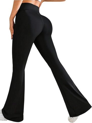 OYOANGLE Women's Flare Bootcut Leggings High Waist Tummy Control Butt Lifting Workout Gym Casual Yoga Pants in Saudi Arabia