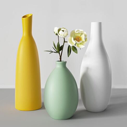 Ceramic Flower Vase Set, Modern Farmhouse Decorative Vases for Dining Room,Bookshelf Office Entryway(Multicolored Mix Set 3) in Saudi Arabia