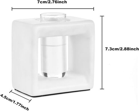 ORGJ Ceramic Propagation Station - 2-in-1 Water Propagation Vase & Aroma Diffuser for Plants, Geometric Propagation Tubes with Plant Rooting Containers, Modern White Decor in Saudi Arabia