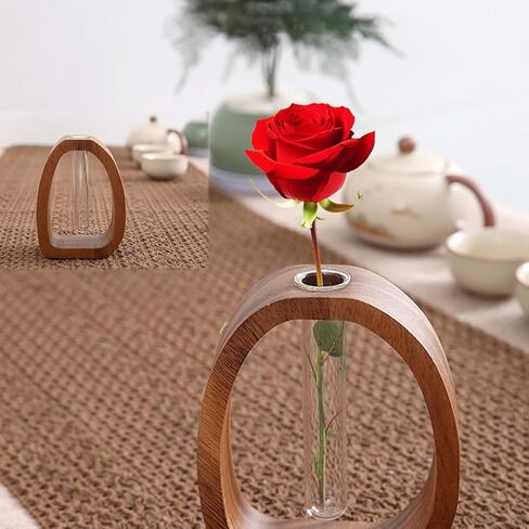 مزهرية زجاجية ذات إطار صلب ومزهرية مائية على سطح الطاولة على شكل أنبوب اختبار، مناسبة لتزيين طاولة الطعام، وتزيين سطح الطاولة في المنزل، والنمط البوهيمي الحديث in Saudi Arabia