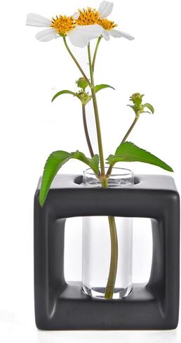 ORGJ Ceramic Propagation Station - 2-in-1 Water Propagation Vase & Aroma Diffuser for Plants, Geometric Propagation Tubes with Plant Rooting Containers, Modern White Decor in Saudi Arabia