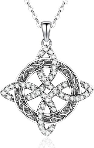 OigvcoTe Celtic Knot Pendant Necklace with Cubic Zirconia, Gold Plated, 17.72 Inch Chain, Celtic Cross Design, 1.02x0.949 Inch,dainty gold necklace for women coin necklace in Saudi Arabia