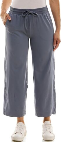 Zac & Rachel Women's Brushed Dty Wide Leg Crop with Functional Pockets and Tie Waistband in Saudi Arabia