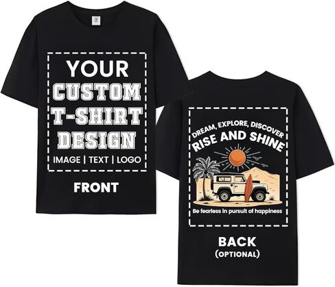 تي شيرت مخصص من FEEGO أضف النص الخاص بك تي شيرت مخصص للرجال والنساء قم بإنشاء القميص الخاص بك تي شيرت قطني مخصص in Kuwait