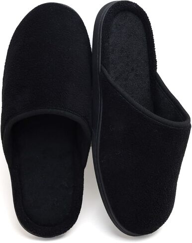murmur Slipper for Men House Plush Slide Non slip Indoor Outdoor Slip on Couple Shoe Anti-Skid Durable Sole Soft Comfy Warm Washable Wear Gift for Him Elderly Cozy Fuzzy Foam Pillow Cloud Closed Toe in Saudi Arabia