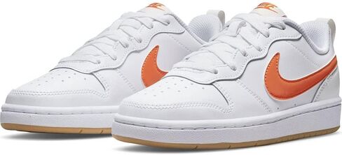 NIKE - BNWT & BOX - الشباب - أحذية رياضية NIKE COURT BOROUGH LOW 2 (GS) YOUTHS CHILDS bq5448-114 - 4.5 Y - أبيض/برتقالي-SUMMIT WHITE-SAIL in Saudi Arabia