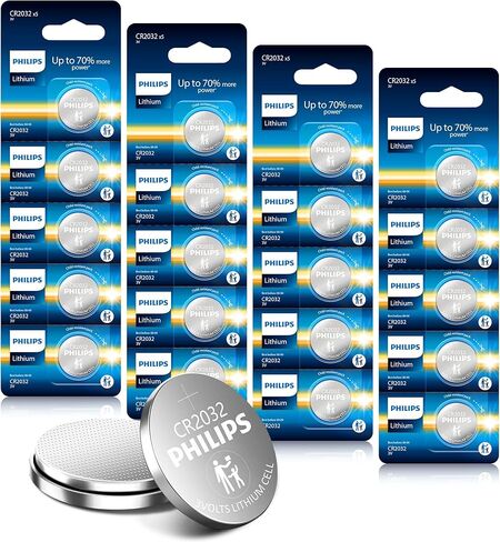 PHILIPS CR2032 Battery 20 Pack, 3v Lithium Coin Cell Battery Long-Lasting CR 2032 Batteries10-Year Shelf Life in Saudi Arabia