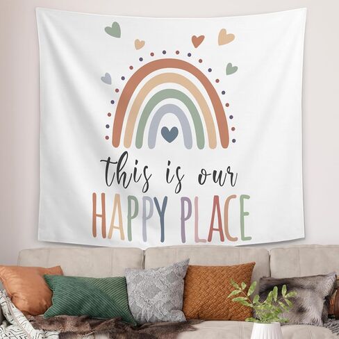 Boho Rainbow Playroom Classroom Tapestry, Boho Inspirational Tapestries Wall Blanket for Girls Boys Bedroom Playroom Classroom, 50x60 Inch in Saudi Arabia