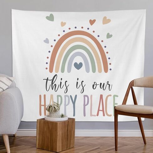 Boho Rainbow Playroom Classroom Tapestry, Boho Inspirational Tapestries Wall Blanket for Girls Boys Bedroom Playroom Classroom, 50x60 Inch in Saudi Arabia
