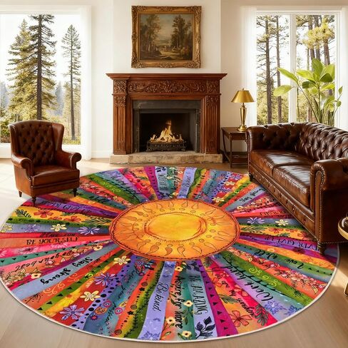 Likiyol Sun Entryway Rug 2x3 سجادة صغيرة، سجادة باب نصف دائرة للمدخل الداخلي سجاد ملهم غير قابل للانزلاق للمدخل، سجاد رمي من الصوف الصناعي الناعم قابل للغسل للدخول، المطبخ، الحمام، كومة منخفضة in Kuwait