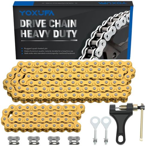 YOXUFA 420 Chain for Mini Bike Coleman CT200U CT200U-EX BT200X Baja Warrior MB200 Massimo 196cc 200cc Predator 212 Red Parts Jackshaft Front 42 Link + 90 Link Rear Drive Chain in Kuwait