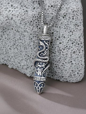 JKR S925 قلادة تذكار من الفضة الاسترليني لشريط الرماد التنين السلتي/الثعبان/الذئب/الغراب/العنقاء مجوهرات حرق الجثث هدية تذكارية لفقدان أحد أفراد أسرته in Saudi Arabia