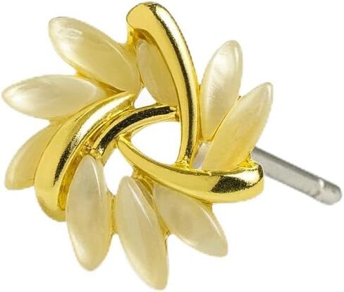 2025 Gold and Cream Floral Earrings for Women- Everyday wear Petal Design in Saudi Arabia