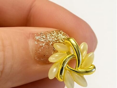 2025 Gold and Cream Floral Earrings for Women- Everyday wear Petal Design in Saudi Arabia