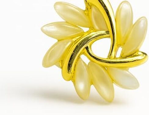2025 Gold and Cream Floral Earrings for Women- Everyday wear Petal Design in Saudi Arabia