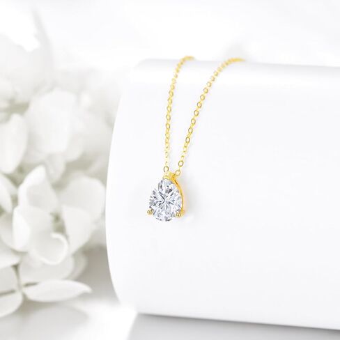 KECHO 14k gold necklace for Women with Teardrop Cz Gold Necklace Jewelry for Wedding Birthday Anniversary for her in Saudi Arabia