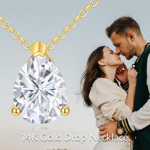 KECHO 14k gold necklace for Women with Teardrop Cz Gold Necklace Jewelry for Wedding Birthday Anniversary for her in Saudi Arabia