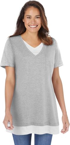 Woman Within Plus Size Layered-Look Tunic in Saudi Arabia
