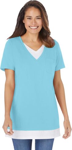 Woman Within Plus Size Layered-Look Tunic in Saudi Arabia