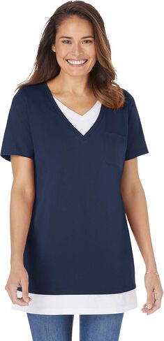 Woman Within Plus Size Layered-Look Tunic in Saudi Arabia