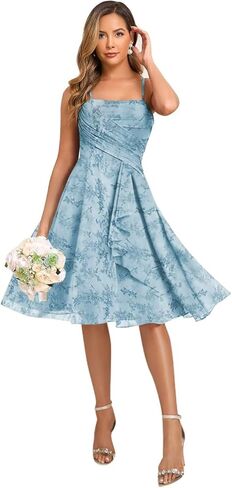 MYDRESS Chiffon Short Bridesmaid Dresses with Pockets A Line Pleated Formal Party Gown in Saudi Arabia