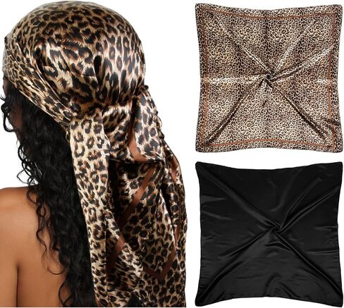 Head Scarf for Women Red Silk Bandana Pirate Costume Accessories, Pirate Head Scarf for Hair Wrapping and Sleeping 35 Inches in Kuwait