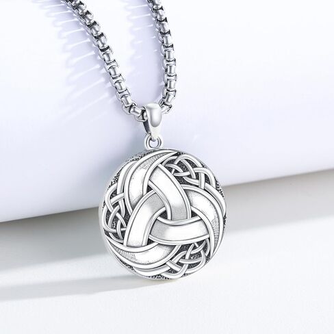 Viking Runes Necklace 925 Sterling Silver Celtic Knot/Raven/Wolf Norse Mythology Protection Pendant Amulet Jewelry Birthday Gifts for Men Women in Saudi Arabia