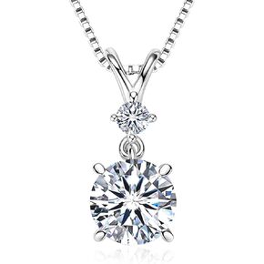 Moissanite Necklace for Women, 1-3Carat Lab-Created Simulated Diamond Pendant Wedding Anniversary Birthday Christmas Valentine Engagements Mothers Day Jewelry for Her Wife Mom Daughter in Kuwait