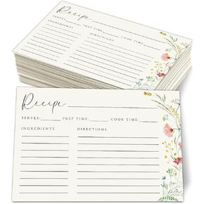 JOEMAE 50PCS Wildflower Recipe Cards,4×6 In Double Sided Cards,Blank Cardstock for Wedding, Bridal Shower and Baby Shower in Kuwait