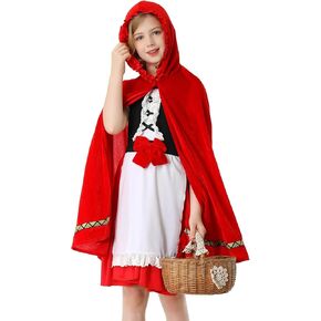 LMYOVE Little Red Riding Hood Costume Kids for Girls Halloween Cosplay Party Dress Outfits with Cloak Cape in Kuwait