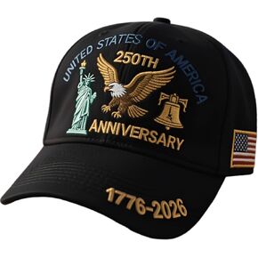 1776-2026 قبعة بيسبول وطنية للذكرى الـ 250، قبعة أبي مع طباعة ثلاثية الأبعاد قبعة كروية قابلة للتعديل للرجال والنساء المخضرم in Saudi Arabia
