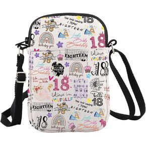 WCGXKO Happy 18th Birthday Gift Official Adulthood 18 Birthday Hello 18 Canvas Zipper Crossbody Bag in Saudi Arabia