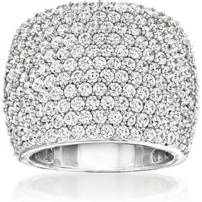 Ross-Simons 3.60 ct. t.w. Pave CZ Wide Ring in Sterling Silver in Saudi Arabia