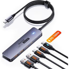 موزع USB 3.0، مقسم USB QUUGE بـ 4 منافذ للكمبيوتر المحمول [كابل 4 أقدام]، موسع USB-A متعدد المنافذ مع طاقة صغيرة [نقل سريع للبيانات] متوافق مع لوحة المفاتيح، الماوس، محرك الأقراص الصلبة المحمول، محرك فلاش، كمبيوتر الطابعة in Kuwait