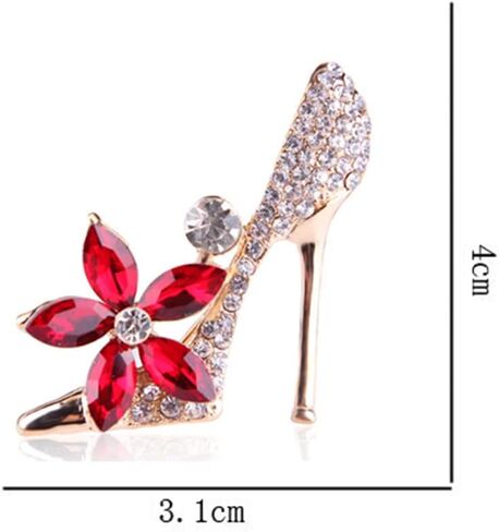Delicate High Heels Flower Rhinestones Brooches Pins Elegant Sparkly Crystal Brooch Classic for Party Dance Banquet Wedding for Women Ladies Girls Dainty Lapel Pins Dress Suit Shirt Bag Hat Ceremony Clothes Accessories Jewelry Mother's Day Valentine's Day in Saudi Arabia
