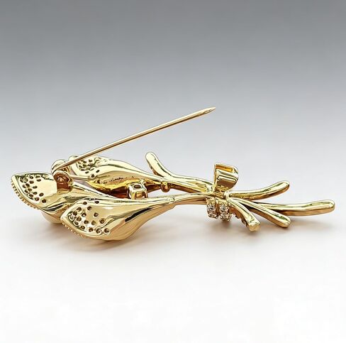 Calla Lily Brooch for Women - Elegant Rhinestone Pearl Flower Bouquet Lady Brooch Pin with Zircon for Coat, Dress, and Jacket in Saudi Arabia