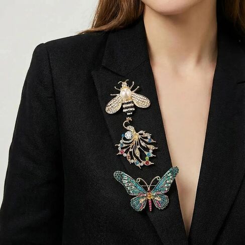3-Pack Animal-Shaped Brooch with Pearl Rhinestones in Saudi Arabia