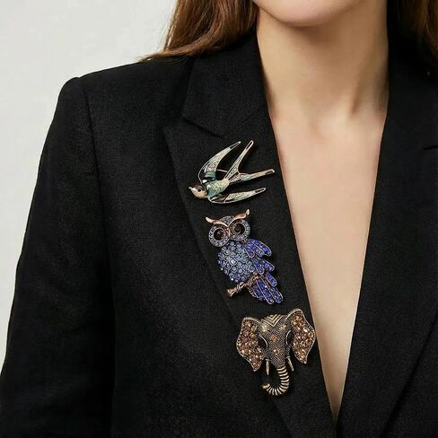 3-Pack Animal-Shaped Brooch with Pearl Rhinestones in Saudi Arabia