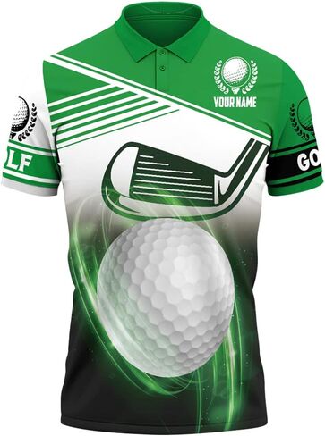 Custom Golf Polo Shirt with American Flag, Personalized Name Sports Polo for Men, USA Patriotic Golf Outfit Gift in Saudi Arabia