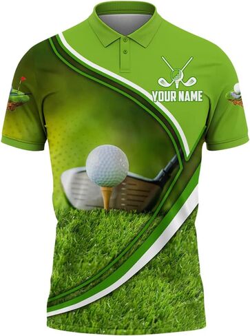 Custom Golf Polo Shirt with American Flag, Personalized Name Sports Polo for Men, USA Patriotic Golf Outfit Gift in Saudi Arabia